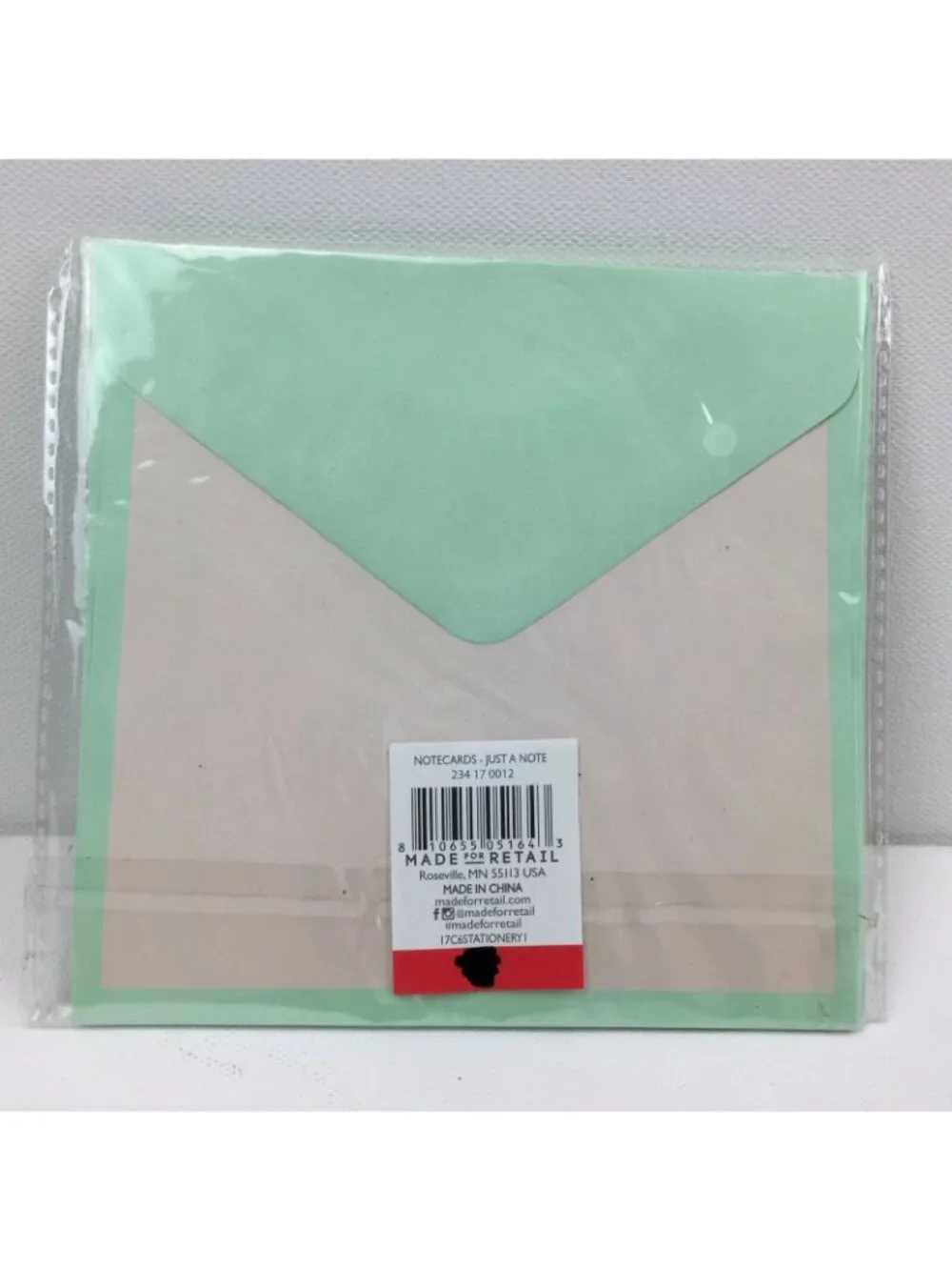 Just A Note Mint Gold 8 Count Notecards With Envelopes Stationary